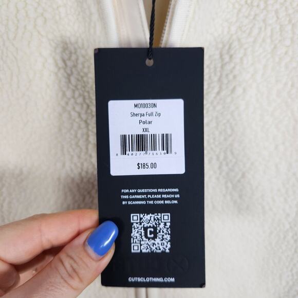 CUTS Sherpa Polarteck Full Zip Cream Jacket Cozycore Gorpcore Athlesure XXL - Picture 3 of 10